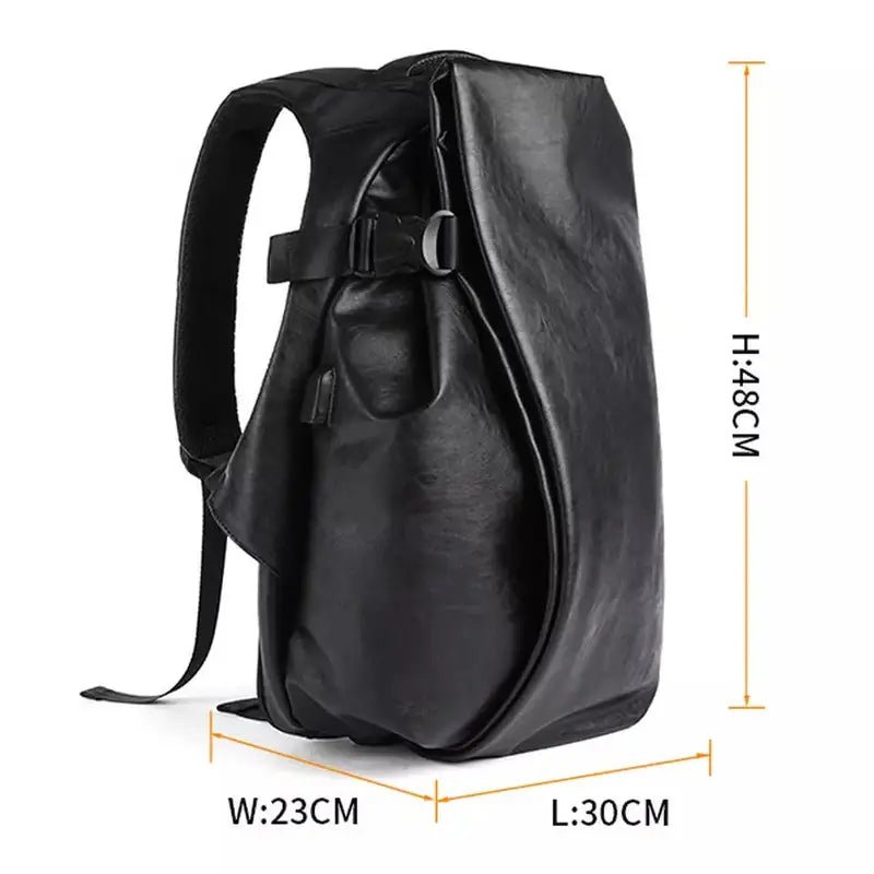Sac à dos cuir homme luxe en cuir noir avec roulettes et bretelles ajustables