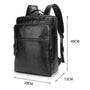 Sac à dos cuir homme en cuir noir avec plusieurs compartiments zippés et bretelles ajustables