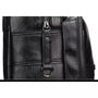 Sac à dos cuir homme avec fermeture éclair et anneau D décoratif en cuir noir
