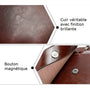 Sac à dos cuir marron avec fermetures aimantées en cuir naturel élégant