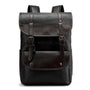 Sac à dos en faux cuir noir et marron foncé avec boucles pour homme