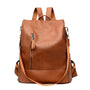 Sac à dos en cuir souple pour femme avec fermeture anti-vol et bretelles ajustables