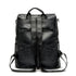Sac à dos cuir souple femme en cuir noir anti-vol avec bretelles ajustables