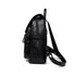 Sac à dos cuir souple en faux cuir noir avec poches zippées et bretelles ajustables