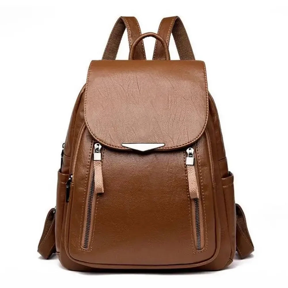 Sac à dos cuir souple poche à rabat