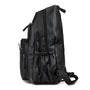 Sac à dos en cuir souple pour femme avec multiples compartiments zippés et poches latérales
