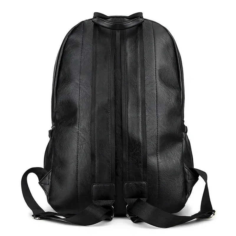 Sac à dos en faux cuir noir pour femme avec bretelles réglables
