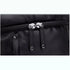 Sac à dos cuir synthétique homme avec sac en cuir noir, deux zippers en argent et tirettes en cuir