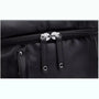 Sac à dos cuir synthétique homme avec sac en cuir noir, deux zippers en argent et tirettes en cuir