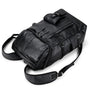 Sac à dos en cuir synthétique pour homme avec plusieurs compartiments et bretelles ajustables