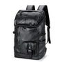 Sac à dos cuir synthétique homme en faux cuir noir avec plusieurs compartiments ajustables