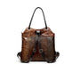 Sac à dos en cuir véritable femme avec crocodile embossé convertible en sac à main