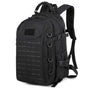 Sac à dos d’airsoft 35L noir avec webbing MOLLE et plusieurs compartiments