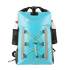 Sac à dos de cayoning bleu clair imperméable avec poches bouteilles et cordon de fixation jaune