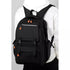 Sac à dos de cours noir avec tirettes orange et boucles avant pour école