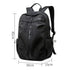 Sac à dos de cours moderne noir avec multiples compartiments zippés et poches latérales