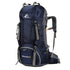 Sac à dos de randonnée 60L Trekking en bleu foncé et gris avec multiples poches et sangles