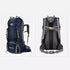 Sac à dos de randonnée 60L en bleu foncé et gris avec bretelles ajustables et panneau dorsal rembourré