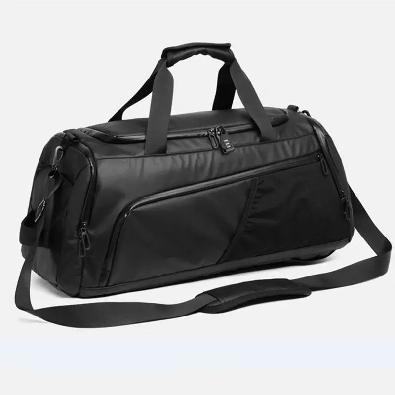 Sac à dos de sport noir avec compartiments zippés et bandoulière détachable