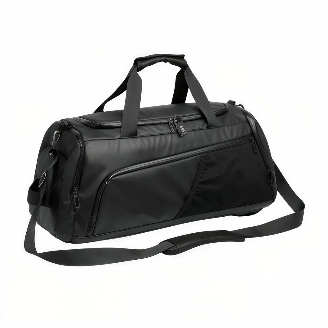 Sac à dos de sport noir avec sangle et compartiment chaussures