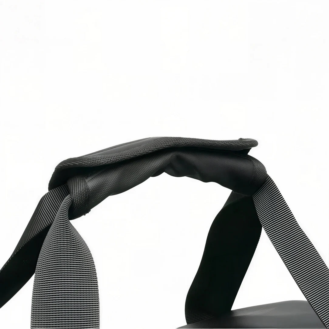 Bretelle noire en nylon texturée avec boucle ajustable pour sac à dos de sport