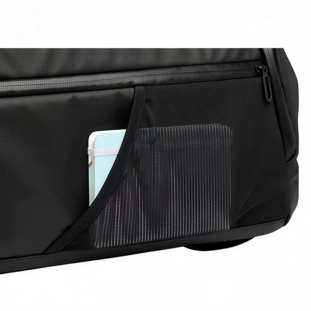 Étui ordinateur mesh noir avec fermeture éclair et intérieur rembourré