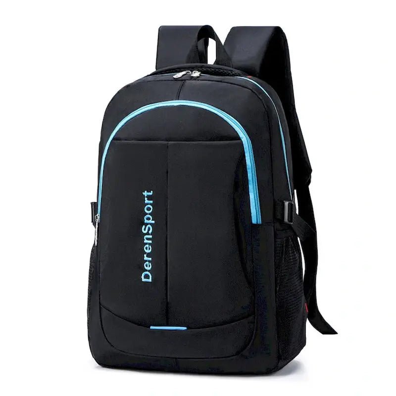 Sac à dos de sport Deren noir avec accents bleu clair pour le sport et la randonnée