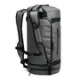 Sac à dos de sport gris en cylindre avec poches zippées et bretelles rembourrées