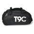 Sac à dos de sport homme noir avec logo blanc, idéal pour le fitness et le voyage