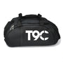 Sac à dos de sport homme noir avec logo blanc, idéal pour le fitness et le voyage