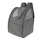 Sac à dos de transport pour chat gris avec fenêtres en mesh pour animal de compagnie