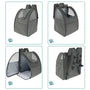 Sac à dos de transport pour chat gris avec fenêtres en mesh et large ouverture