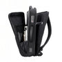 Sac à dos de travail antivol TSA Guardian noir ouvert avec plusieurs compartiments et serrure à combinaison