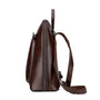 Sac à dos de ville femme cuir en cuir marron avec poignée et bandoulière ajustable