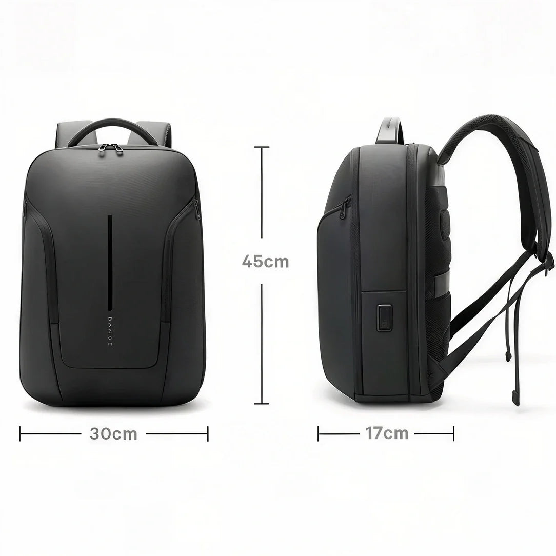 Sac à dos noir classique BG pour homme, design moderne et sangles ajustables