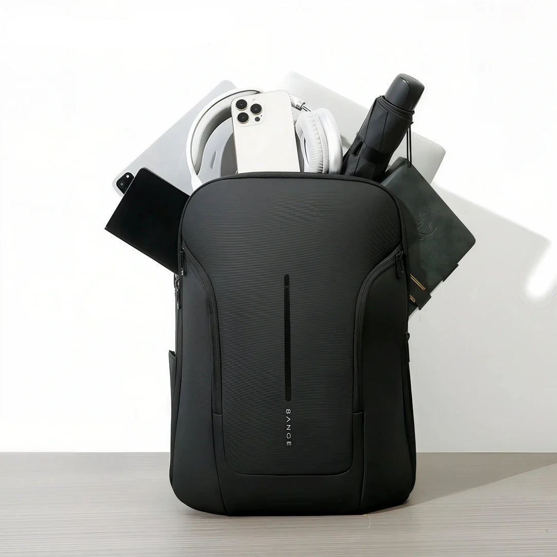 Sac à dos texturé noir avec housse PC et porte-bouteille Samsonite