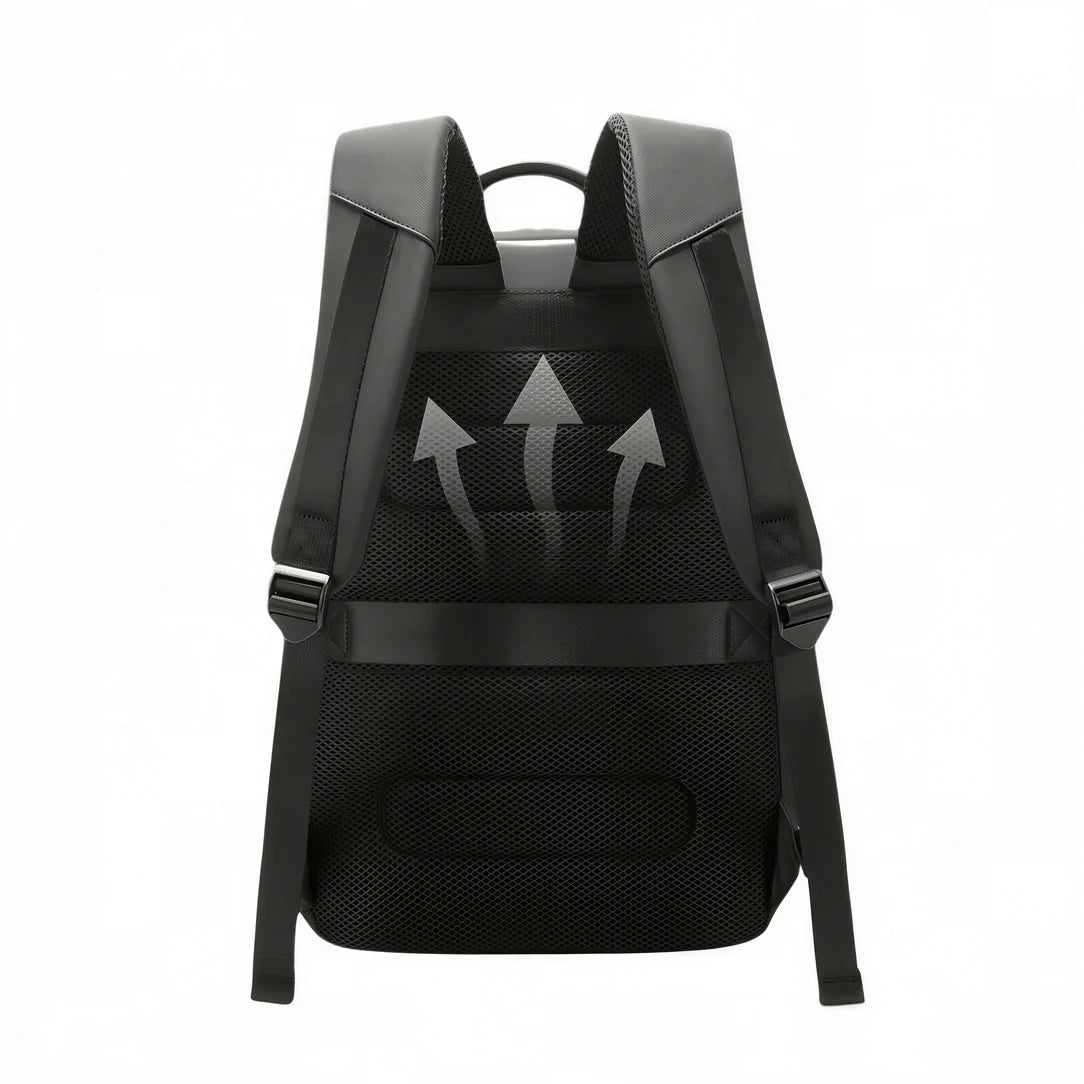 Sac à dos Classical BG noir à trident, panneau mesh et accents cuir