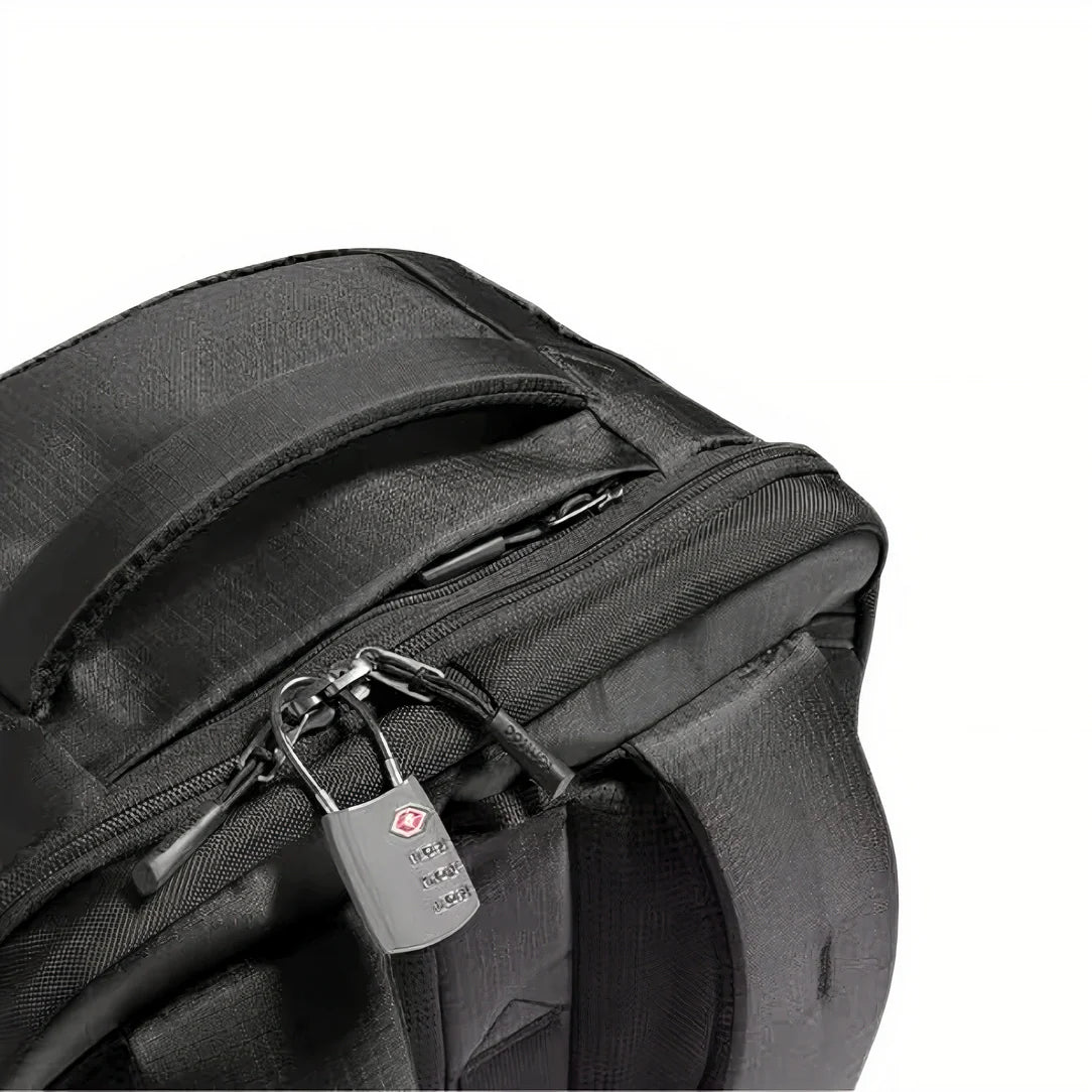 Sac à dos de voyage 30L Trip Quest noir avec fermeture zip et cadenas