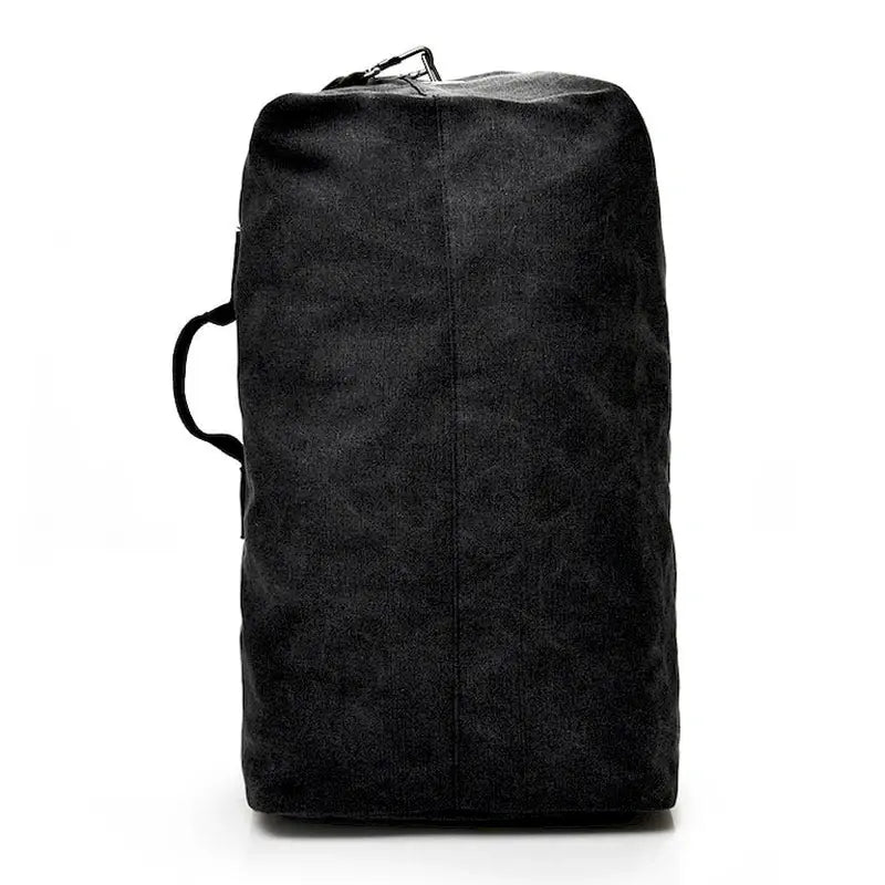 Sac à dos de voyage 40l en toile noire avec zip supérieur et poignée latérale