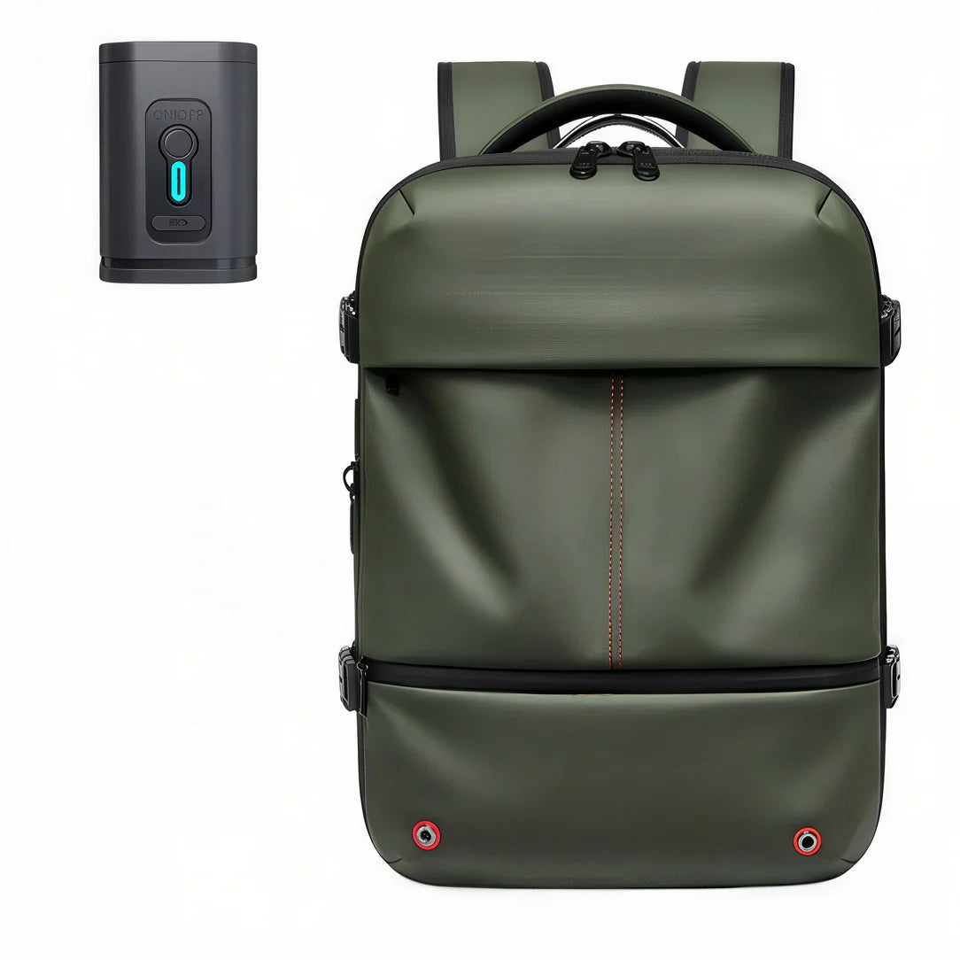 Sac à dos antivol cabine 40L vert olive avec accents rouges