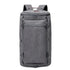 Sac à dos de voyage à bandoulière gris en toile avec multiples poches et anneaux en D