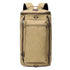 Sac à dos de voyage à bandoulière en toile rectangulaire beige avec plusieurs compartiments