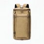 Sac à dos de voyage en toile beige avec fermetures éclair et anneaux D métalliques