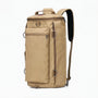 Sac à dos de voyage en toile beige avec bretelle noire rembourrée