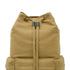 Sac à dos de voyage en toile avec cordon en toile beige et accent en cuir foncé