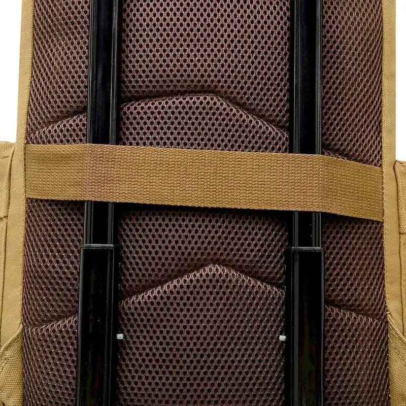 Dos du sac à dos de voyage en toile avec rembourrage en mesh et cadre de soutien
