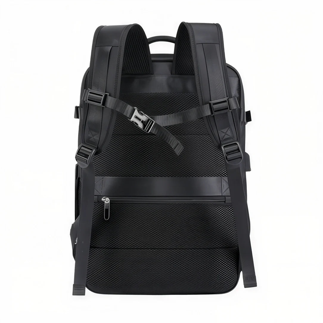 Sac à dos de voyage grand format BG XMC en mesh noir avec sangles réglables et multiples compartiments
