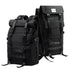 Sac à dos de voyage pour homme noir avec fermeture roulée et rabat, straps et boucles