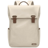 Sac à dos déperlant femme beige avec bretelles marron et poignée supérieure