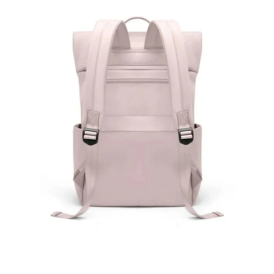 Sac à dos déperlant femme rose clair avec bretelles ajustables